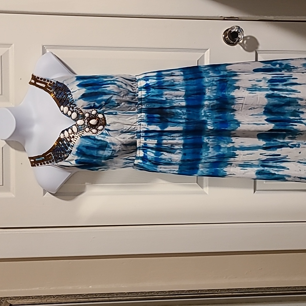 Lane Bryant, v-neck, full-length dress, with beadwork. Size 18